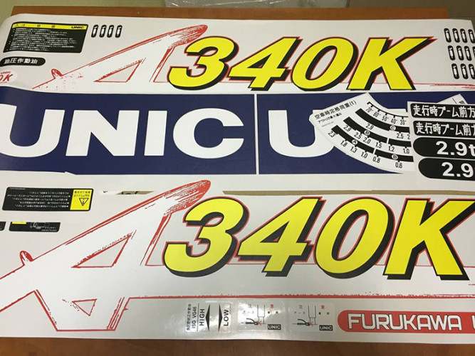 Комплект наклеек для манипулятора UNIC URA340